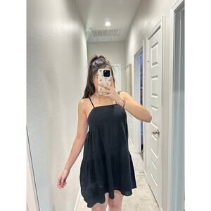 glassons black babydoll guaze dress - size 8